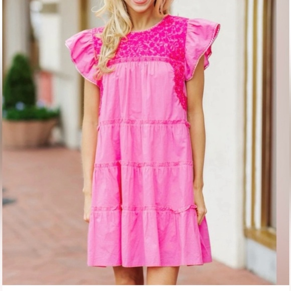 J. Marie Embroidered Dress, Size XS, Hot Pink, NWOT - Picture 4 of 4